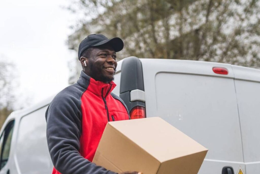 man delivering from a van